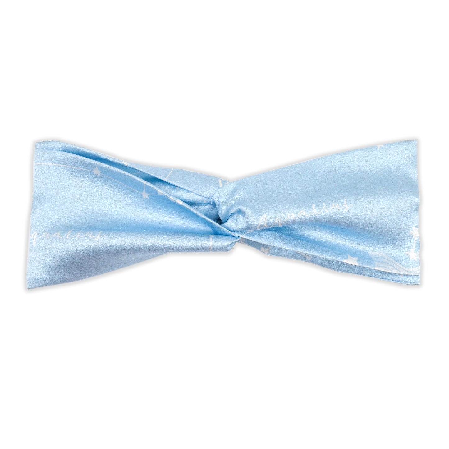 Knotted Amazing Aquarius print silk headband
