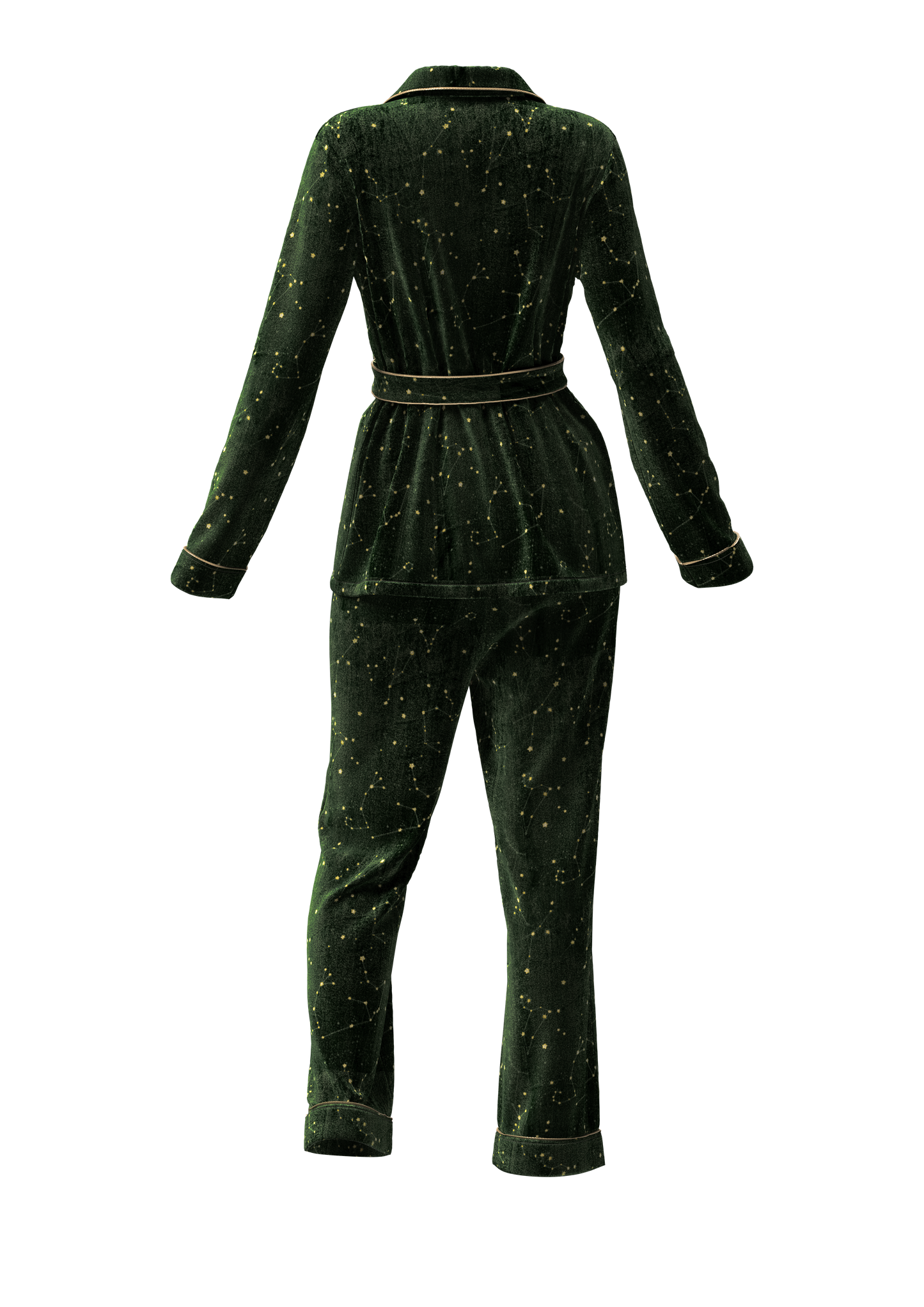 Emerald Green Print Velvet Pyjama Set