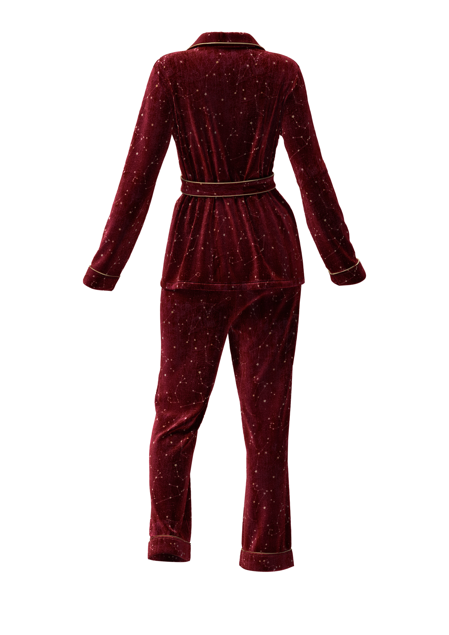 Ruby Red Print Velvet Pyjama Set